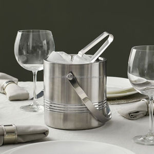 Seau à glace de luxe en acier inoxydable, finition moderne, refroidisseur de boissons, accessoire de bar durable pour fêtes, maison et hôtel - Product Image 3