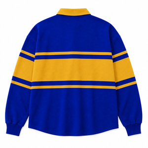 Sigma Gamma Rho Sorority <b>Women's</b> <b>Striped</b> Pique Rugby Shirt Color Block <b>Long</b> <b>Sleeve</b> Polo Collar Pullover Embroidered Graphic <b>Top</b> - Product Image 4