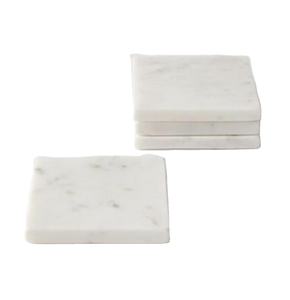 Sous-verres ronds en marbre blanc faits à la main, écologiques, avec design personnalisé, décoration intérieure, tapis en pierre pour boissons et cadeaux de pendaison de crémaillère - Product Image 2