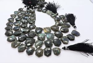 Perles de Labradorite Naturelle Facettées Forme Cabochon Effet Flashy AAA 12x16-15x20 MM, Perles de Pierre Précieuse de Labradorite Fine, Labradorite Facettée de 9 Pouces - Product Image 5