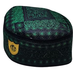 Muslim Kufi Prayer <b>Hat</b> for <b>Men</b> Skull Cap Unique Design <b>Beanie</b> Embroidered Round Topi Satin Canvas - Product Image 4