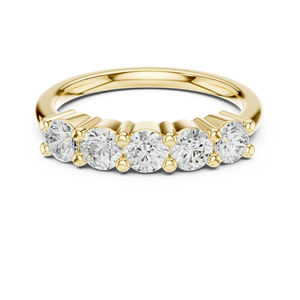 Anillo Aries Jewel de Oro Sólido de 14K para Mujer, Minimalista, con Cinco Piedras, Certificado IGI, Corte Brillante, Diamante Cultivado en Laboratorio, Color VVS VS EF - Product Image 1