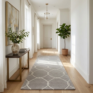Hallway <b>Runner</b> <b>Rug</b> Manufacturer Luxury Grey Geometric Wool Carpet Hand Tufted Long Area <b>Rugs</b> Supplier - Product Image 1