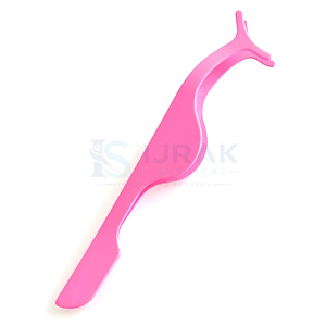Pince à épiler rose pour application de cils, pointe lisse, outil de précision en plastique pour extension de cils - Product Image 4