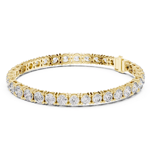 14K <b>Yellow</b> Gold Lab Grown Round Brilliant Cut Diamond Line Luxury Bracelet - Product Image 1