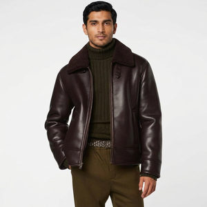 Veste universitaire homme en cuir véritable, nouveau modèle, col montant, style vintage, à capuche, respirante, séchage rapide, prix de gros, vente chaude - Product Image 1