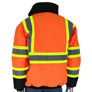 Chaqueta de Trabajo Reflectante de Alta Visibilidad para Hombre, Marca Yourbrand, Color Naranja y Negro, Cortavientos, Abrigo de Seguridad para Invierno con Bolsillos - Product Image 2