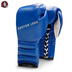 Guantes de Boxeo de Piel Personalizados de Primera Calidad en Azul Real, con Cordones, Protector de Cabeza y Protector Ergonómico para la Entrepierna - Product Image 2