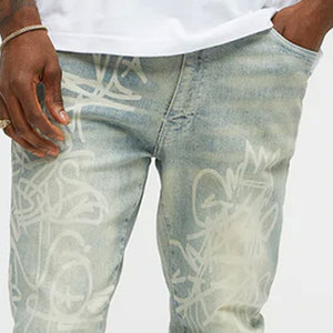 Design Street Slim Fit Hot Sale Fashion Men High Quality Jeans Breathable Denim Jeans Bulk Pants Casual Skinny Pencil Jeans - Product Image 4