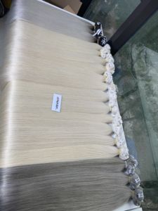 Extensions de cheveux à trame droite, super double drawn, cheveux vierges, couleur blonde, 100% cheveux vietnamiens, prix de gros - Product Image 2