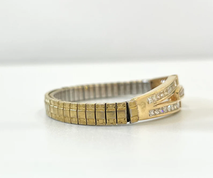 Brazalete Geométrico con Diamantes, Chapado en Oro de 14K, con Incrustaciones, Joyería de Boda para Mujer - Product Image 3