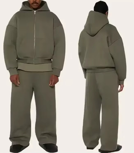 Bulk Wholesale Solid Color Heavy Casual 100 Cotton Custom <b>Tracksuit</b> 500 GSM Men's <b>Plain</b> <b>Tracksuit</b> for Men Baggy - Product Image 5