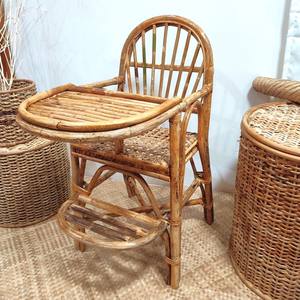 Sillas altas directamente del fabricante, silla de alimentación para bebés de ratán natural, trona para niños pequeños - Product Image 1