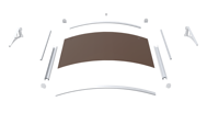 Auvent de porte et fenêtre semi-circulaire haut de gamme, anti-UV, avec panneau PC et cadre en aluminium, pour extérieur, idéal pour projets résidentiels