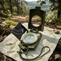 Ensemble de boussoles de poche professionnelles en alliage d'aluminium, équipement de navigation de survie en plein air imperméable pour la randonnée et le camping