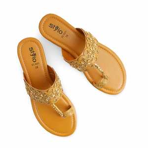 รองเท้าแตะมัสตาร์ดส้นสูงอย่างเป็นทางการของผู้หญิง EC0231 chappal - Product Image 1