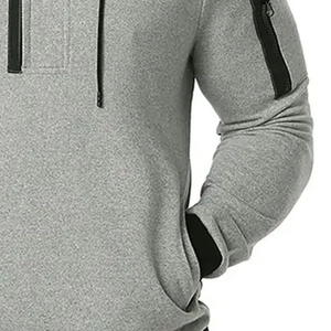 Sweat-shirt court à capuche zippé respirant et écologique pour femme, en coton épais sans cordon, idéal automne-hiver - Product Image 6