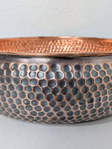 Hand Hammered Copper Vessel Sink 13 Inch <b>Round</b> Bathroom Vanity Bowl Handmade Copper Wash <b>Basin</b> For Modern Home Hotel Bathroom - Product Image 2