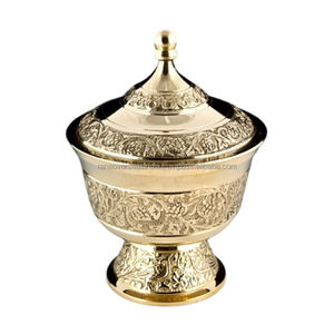 Traditional Luxury Handmade Brass <b>Bowl</b> <b>Sugar</b> Chocolate Candy and Dry Fruit Metal Container With Engraved Design at Best Price - Product Image 5