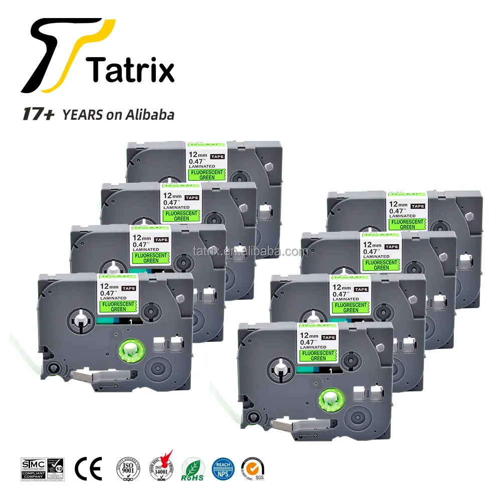 Tatrix TZED31 형제 GL100, pt200 를 위한 TZE-D31 12mm 형광성 테이프 상표 테이프 TZE-D31. TZE-D31 라벨 테이프