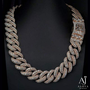 925 Sterling Silver Cuban Link <b>Chain</b> Necklace <b>Iced</b> <b>Out</b> Moissanite 18K Gold Plated Unisex Wedding Jewelry - Product Image 1