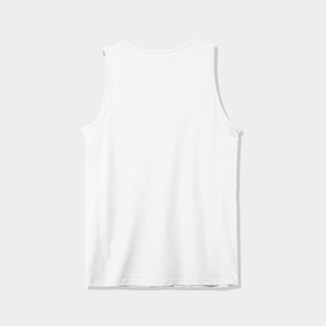 <b>Men's</b> <b>White</b> Sleeveless Tank Top O-Neck Knitted Casual <b>Vest</b> 100% Cotton Solid Color Plain Dyed Style - Product Image 2