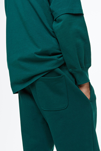 Pantalones Deportivos Elásticos de Cintura Alta para Hombre, Color Verde Oscuro, con Bolsillos Laterales, Tejido Casual, Transpirable, para Otoño - Product Image 4