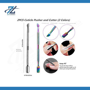 Double-Sided Nail Cleaner & Cuticle Pusher Portable Manicure Pedicure <b>Tool</b> Foot File Rasp Stone Professional Nail Care Kit - Product Image 2