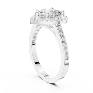 Anillo de Compromiso Aries Jewel de Oro de 14K con Diamante Cultivado en Laboratorio Certificado por IGI de 2CT con Corte Corazón y Corte Redondo Lateral para Aniversario o Boda - Product Image 5