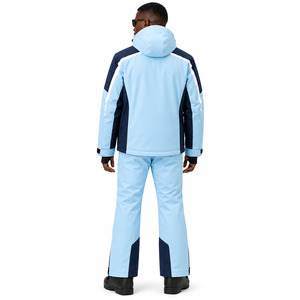 Ensemble veste et pantalon de ski imperméable pour homme, bleu clair marine, combinaison de snowboard d'hiver, coupe-vent, respirant, équipement de neige pour l'extérieur - Product Image 4