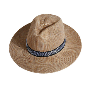 Handmade Natural Grass <b>Floppy</b> Straw Beach <b>Hat</b> Wide Brim UV Protection Unisex Ribbon Rope Summer <b>Hat</b> Private Label OEM ODM - Product Image 4