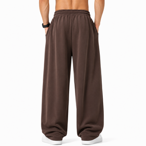 2025 Custom Men’s Lightweight Silky Straight Leg Pants Casual Sports Trousers High Street Streetwear Mid Loose <b>Fit</b> Relaxed <b>Fit</b> - Product Image 2