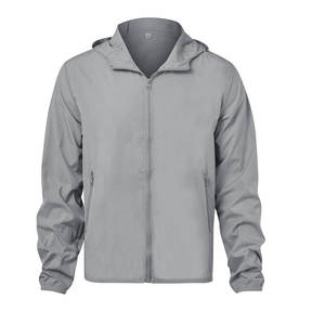 Veste anorak softshell pour homme en polyester/coton, coupe-vent d'automne, capuche à cordon, demi-zip, tissu en toile, séchage rapide, respirant - Product Image 5