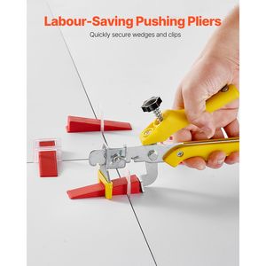 Sistema di livellamento piastrelle fai da te da 1/8 di pollice (3 mm) con 700 distanziatori, 200 cunei riutilizzabili e 1 pinza per piastrelle, per appartamenti - 700 pz. - Product Image 2