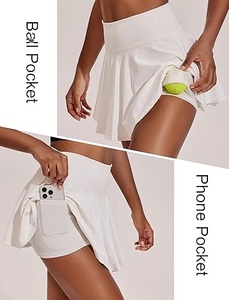 Vestido de Tenis Blanco para Mujer, Cuello Halter, Sin Mangas, Ajustado, Transpirable, de Poliéster, Ropa Deportiva de Verano - Product Image 6