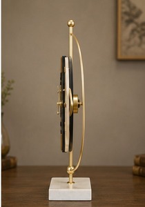 Antique Modern Luxury Desk <b>Clock</b> Decorative <b>Mantel</b> <b>Clock</b> Mechanical Silent Hourly Chiming Metal Oval Shape Waterproof Snooze - Product Image 3