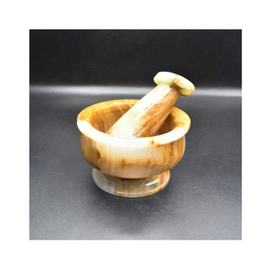 Mortero y mortero de mármol de ónix personalizados en diferentes colores, caja de regalo para moler sal de condimento, precio bajo, venta - Product Image 4