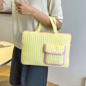 Bolso Tote Acolchado Bird in Bag, Amarillo con Ribete Rosa, Cierre de Cremallera, Bolso para Portátil de Uso Diario, Gran Capacidad, Bolsos Tote Promocionales - Product Image 3