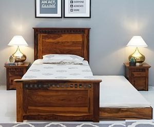 Cama Plegable Advika Elano Knox Sheesham, Tamaño Individual |   Cama Nido Moderna y Elegante de Madera Maciza de Sheesham, Muebles Duraderos para Dormitorio - Product Image 3