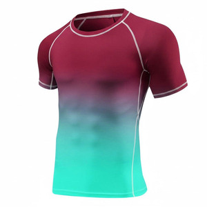 เสื้อรัดกล้ามเนื้อแขนสั้นสำหรับผู้ใหญ่ ยูนิเซ็กซ์ สีไล่ระดับ ระบายอากาศได้ดี พิมพ์ลายด้วยเทคนิคการถ่ายเทความร้อน สำหรับ MMA BJJ แห้งเร็ว - Product Image 3