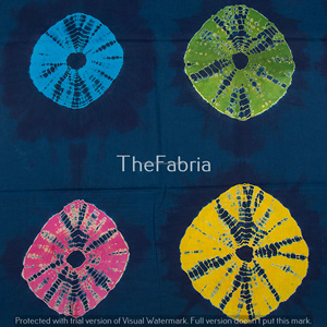 Tela de algodón estampada Tie-Dye multicolor, textil único hecho a mano para vestidos únicos, bolsas para manualidades, fundas para cortinas - Product Image 5