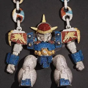 Joyería Hiphop de Alta Calidad, Personalizada, en Plata de Ley 925 con Micro Pavé de Diamantes Moissanite VVS, Colgante 3D de Goku, para Hombre, Nuevo - Product Image 3