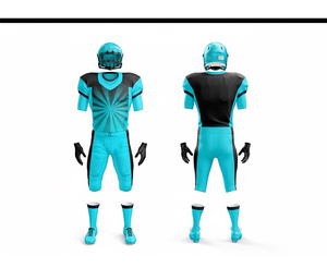 Ensemble d'uniformes d'équipe de football américain, design personnalisé, qualité supérieure |   Ensemble de football avec maillot et pantalon |   Polyester respirant - Product Image 3