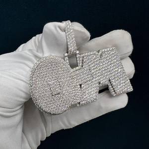 Colgante de Lujo con Letra Personalizada de Plata de Ley 925 con Moissanita VVS Brillante Certificada IGI para Hombre, Estilo Hip Hop - Product Image 1