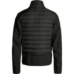 Veste matelassée noire pour homme, coupe-vent, col montant, fermeture éclair, décontractée, hiver, coupe ajustée, devant long, camouflage - Product Image 4