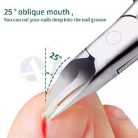Coupe-ongles en acier inoxydable avec poignées ergonomiques noires et double ressort pour soins des ongles et pédicure professionnels