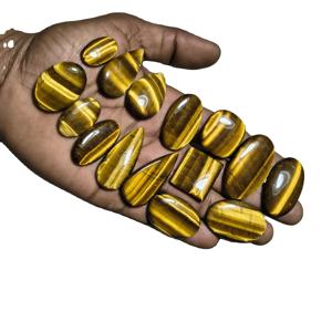 พลอยไทเกอร์อายธรรมชาติคุณภาพสูงราคาถูก รับรองคุณภาพ รูปทรงผสมแบบคาโบชอง ขนาด 20-45 มม. จำนวนมาก สำหรับทำเครื่องประดับ - Product Image 1