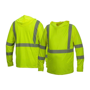 Sweat-shirts de travail à logo personnalisé, haute visibilité, pour hommes, en polyester imperméable, avec LED clignotantes, réfléchissants, OEM - Product Image 2
