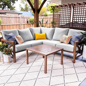 Juego de Sofás de Aluminio Moderno Resistente a la Oxidación con Cojines para Patio, Jardín y Uso en Exteriores, Precio de Fábrica - Product Image 1