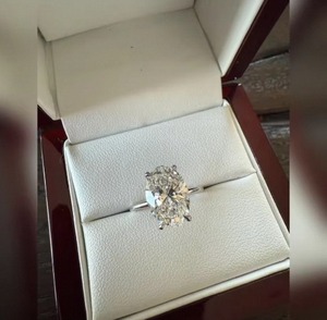 Bague de luxe en diamant de laboratoire taille ovale pour femme, en argent sterling, pour fiançailles, mariage, anniversaire, bijoux fins modernes, cadeau - Product Image 5